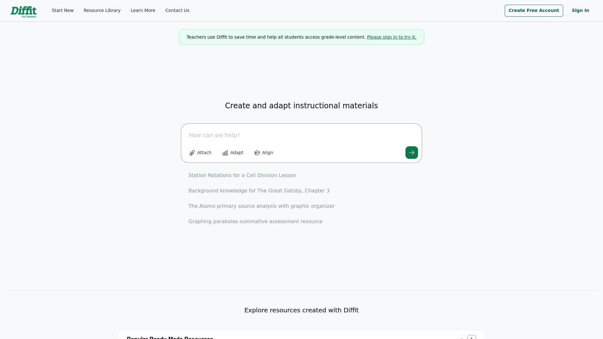 Diffit interface