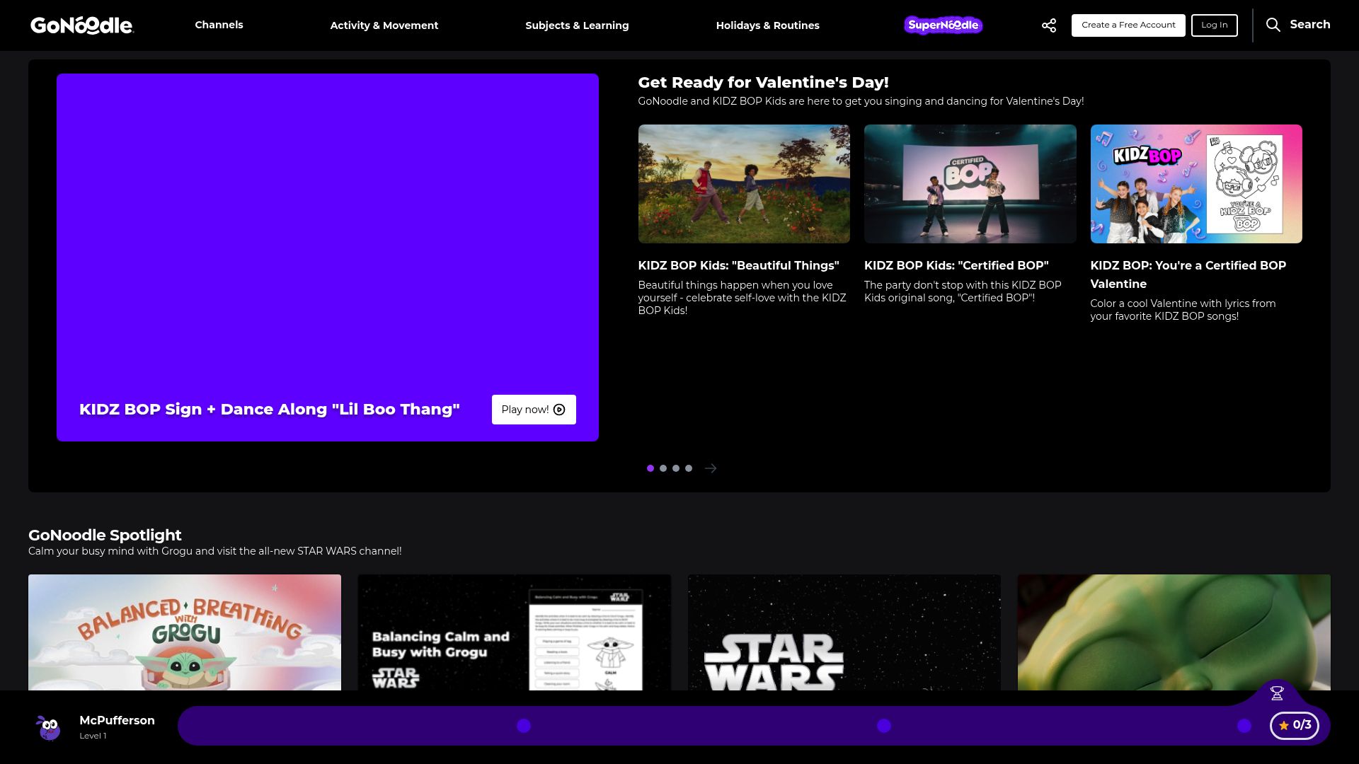 GoNoodle screenshot