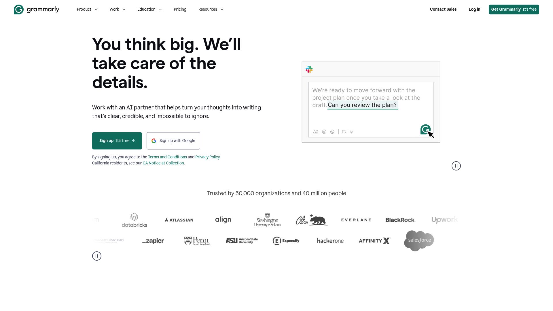 Grammarly interface