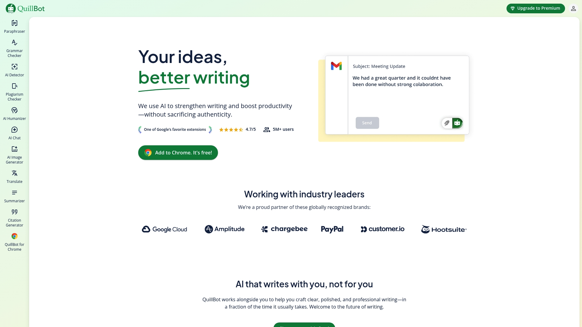 Quillbot interface