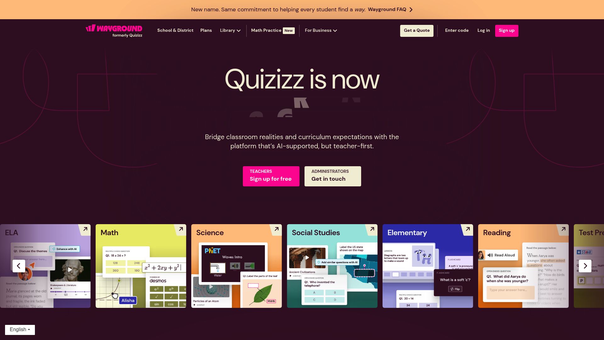 Quizizz interface