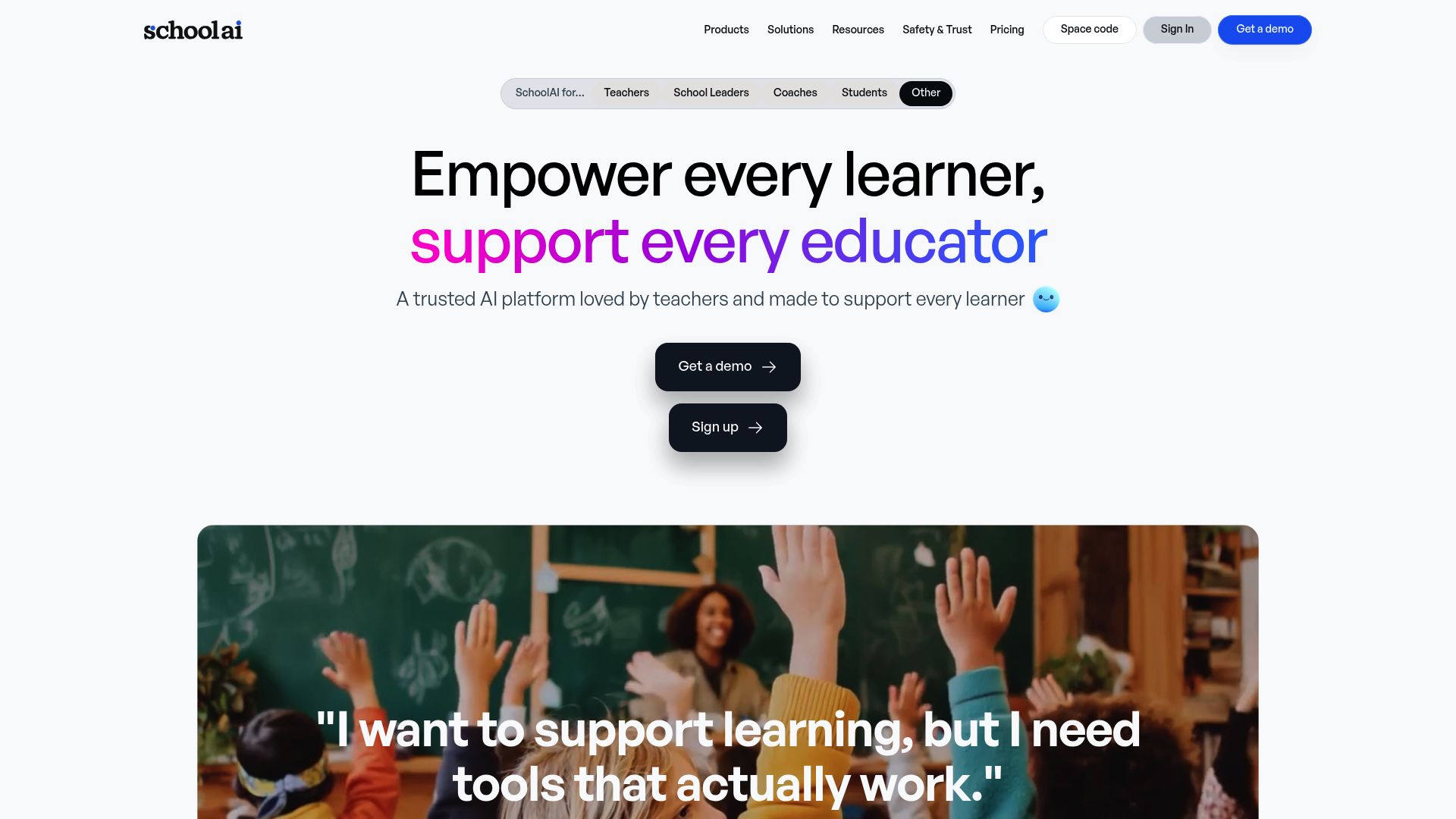 SchoolAI interface